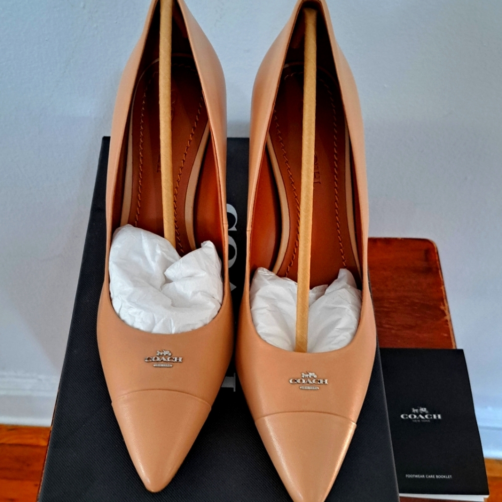 Coach leather heels. New in box. Size 11M
